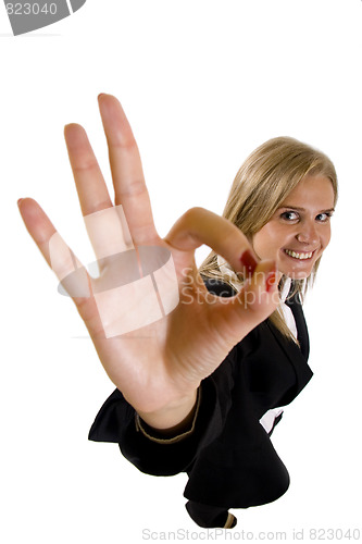 Image of  businesswoman satisfied with results