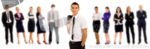 Image of Isolated successful business team