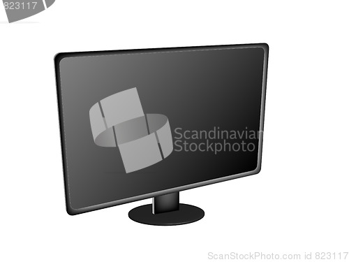 Image of Black LCD Monitor 3D Illustration