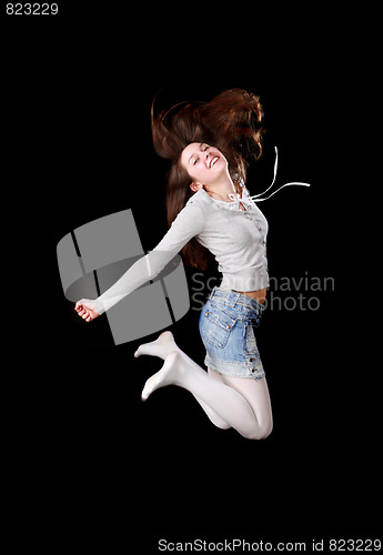 Image of Young girl jumping