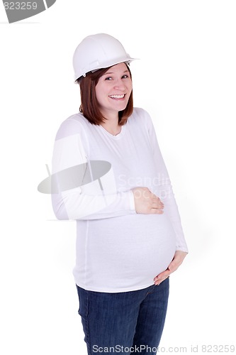 Image of Pregnant Mother With Hard Hat
