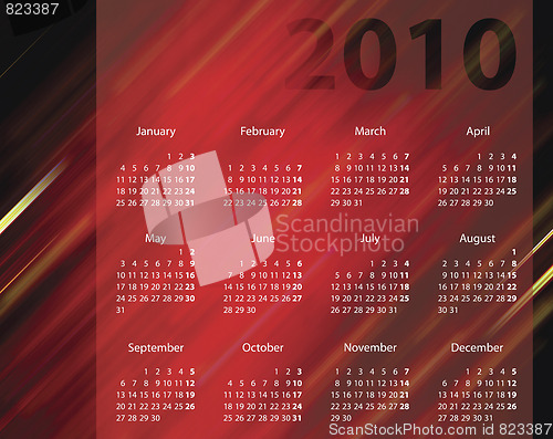 Image of Elegant calendar for 2010