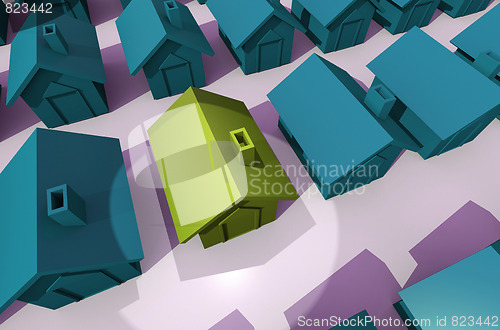Image of spot light on illustrated house