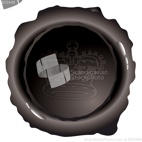 Image of oval black wax stamp