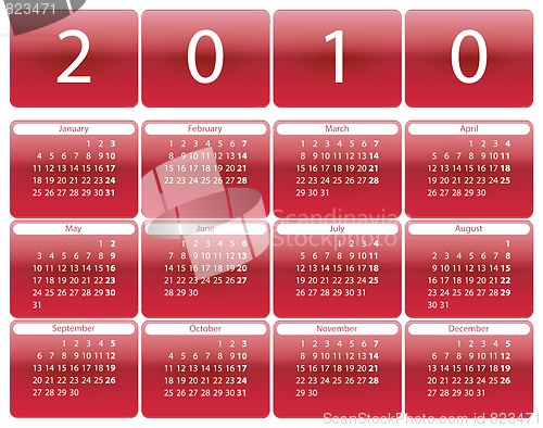 Image of Red rounded calendar