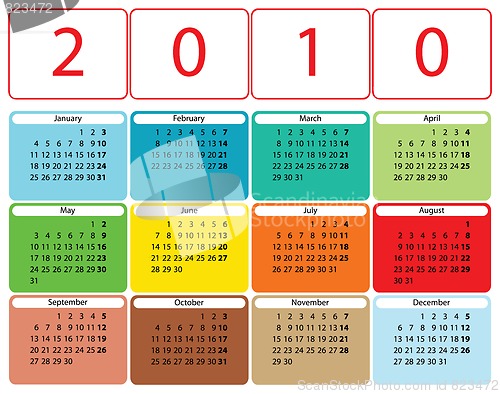 Image of Colorful rounded calendar