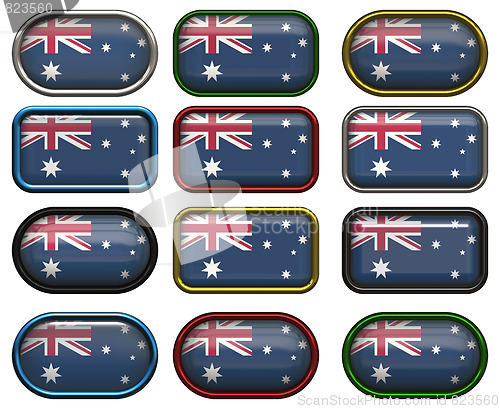 Image of twelve buttons of the Flag of Australia