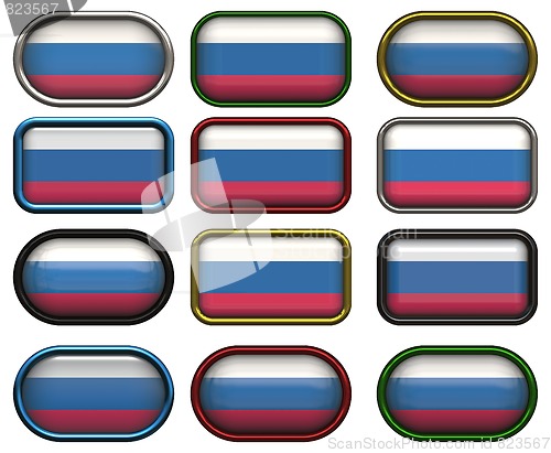 Image of 12 buttons of the Flag of the Russain Federation