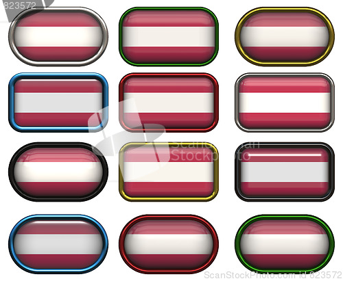 Image of twelve buttons of the Flag of Austria