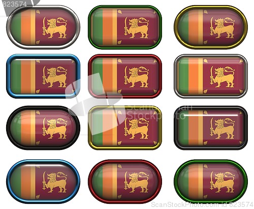 Image of 12 buttons of the Flag of Sri Lanka