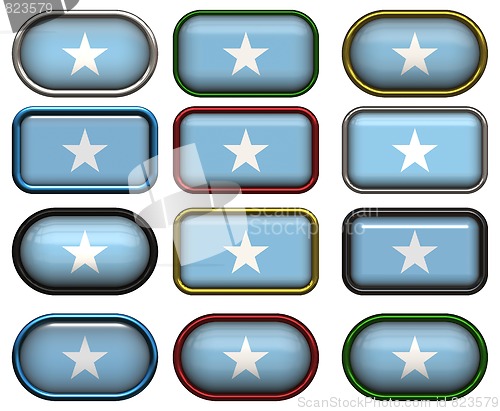 Image of 12 buttons of the Flag of Somalia