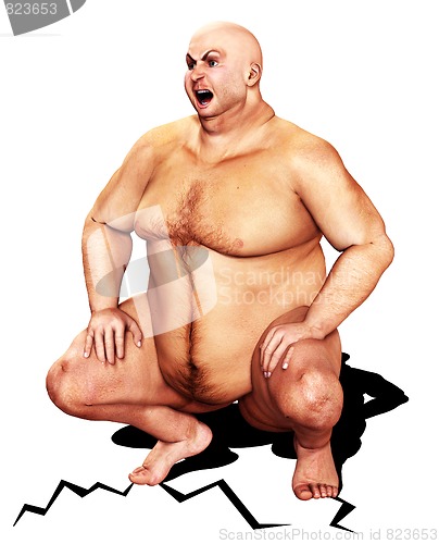 Image of Fat Man Cracking The Floor