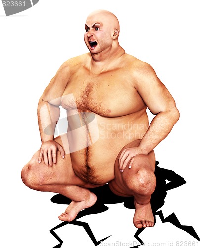 Image of Fat Man Cracking The Floor