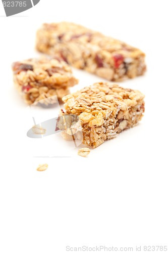 Image of Broken Granola Bar Isolated on White