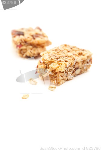 Image of Broken Granola Bar Isolated on White