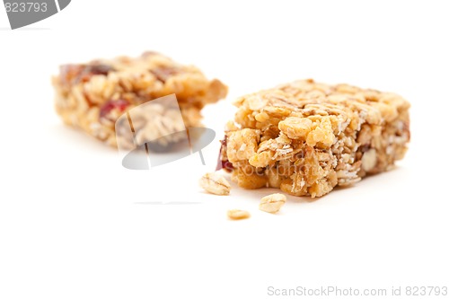 Image of Broken Granola Bar Isolated on White