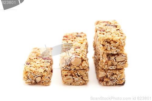 Image of Stacked Granola Bars Isolated on White