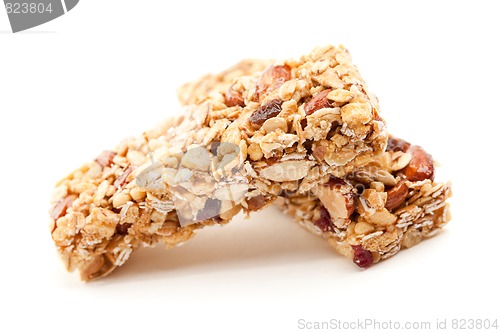 Image of Two Granola Bars Isolated on White