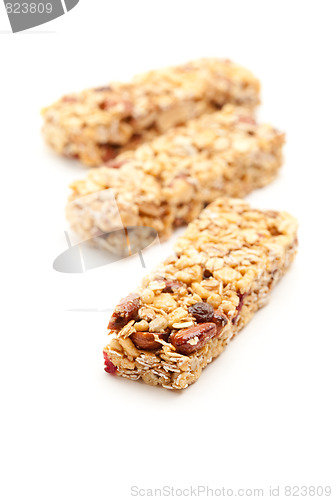 Image of Three Granola Bars Isolated on White