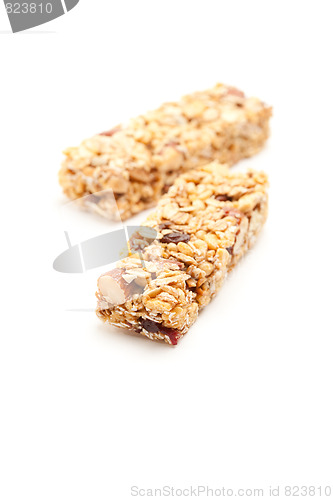 Image of Two Granola Bars Isolated on White