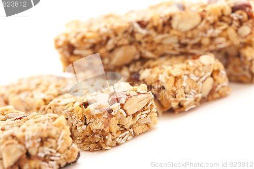 Image of Several Granola Bars Isolated on White