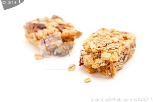 Image of Broken Granola Bar Isolated on White