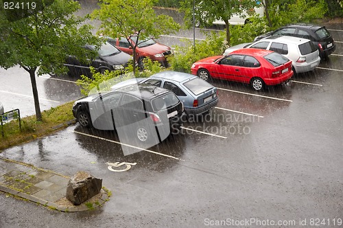 Image of Cars on a rainy day