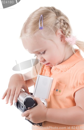 Image of Little girl with camera
