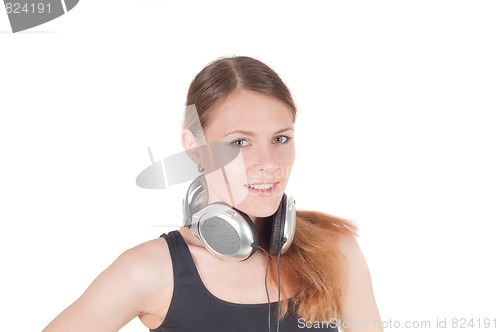 Image of Woman and headphone