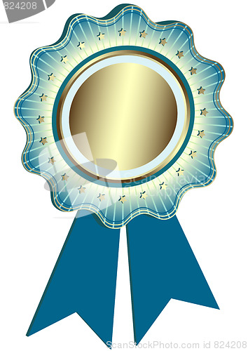 Image of Silvery Award With Blue Ribbons