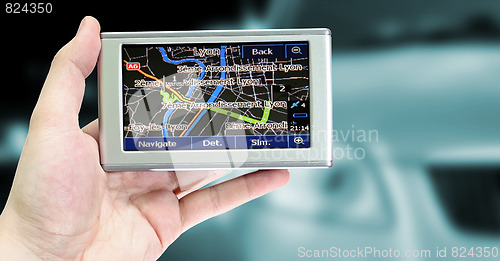 Image of Gps in a man hand.