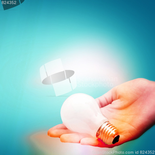 Image of Background with lit lightbulb