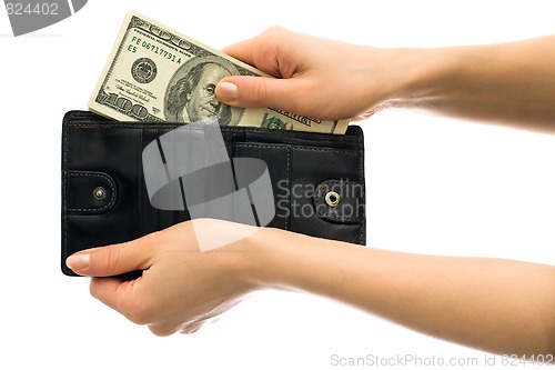 Image of Money in black wallet