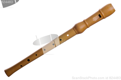 Image of Recorder (block flute) isolated on white background