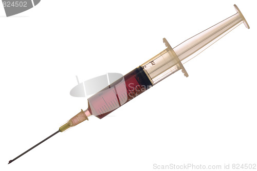 Image of  Medical syringe on white background