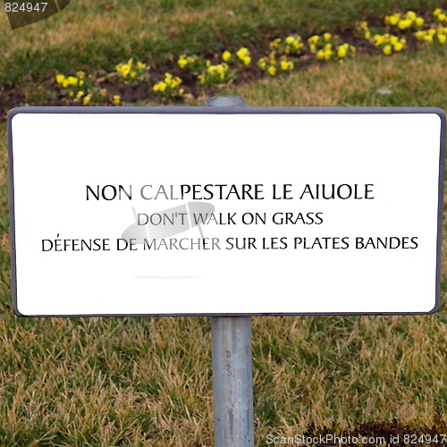 Image of Don't walk on the grass