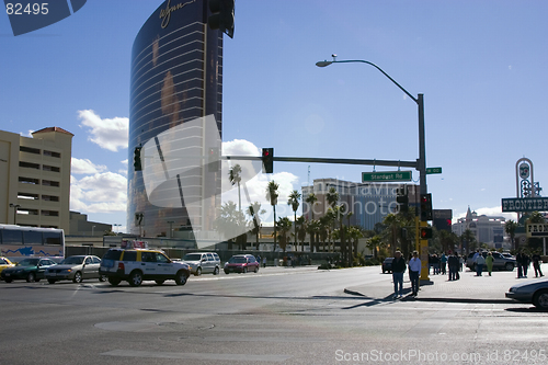 Image of Stardust Road in Las Vegas with Wynn Hotel in the Background