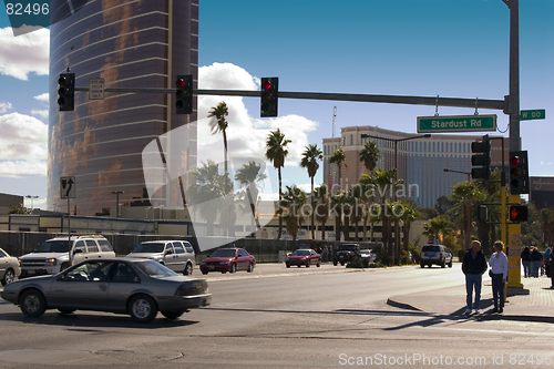 Image of Stardust Road in Las Vegas with Wynn Hotel in the Background