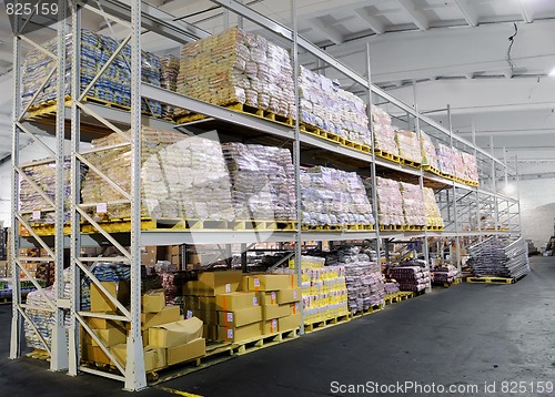 Image of Production in warehouse shelves