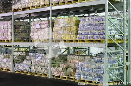 Image of Production in warehouse shelves