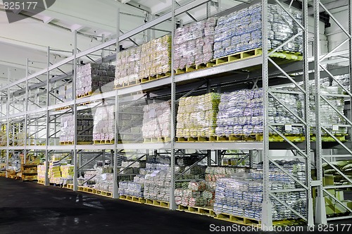 Image of Production in warehouse shelves