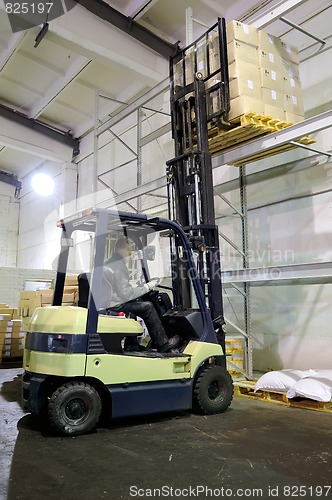 Image of Forklift in warehouse
