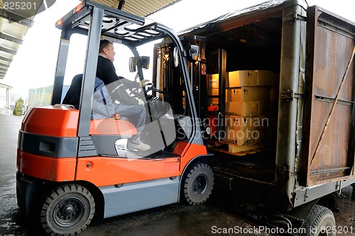 Image of Forklift in warehouse