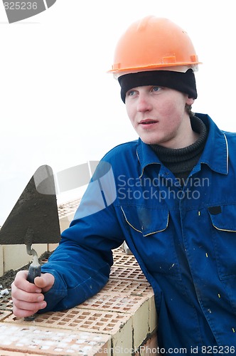 Image of Brick layer worker builder mason