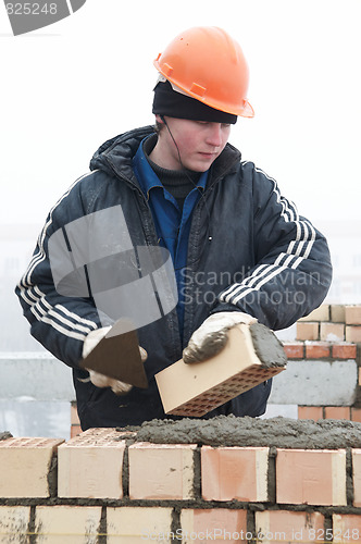 Image of Brick layer worker builder mason