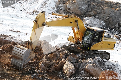 Image of loader excavator in open cast