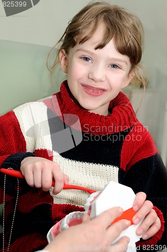 Image of Medical. Tooth cleaning training at dentist