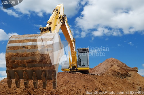 Image of Excavator Loader bulldozer with big bucket