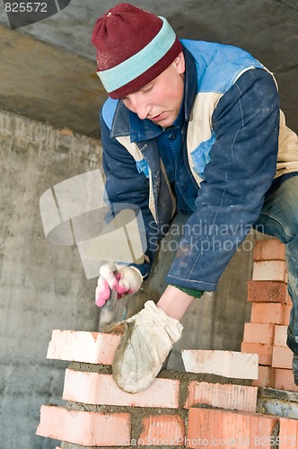 Image of construction mason worker bricklayer