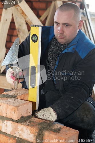 Image of construction mason worker bricklayer